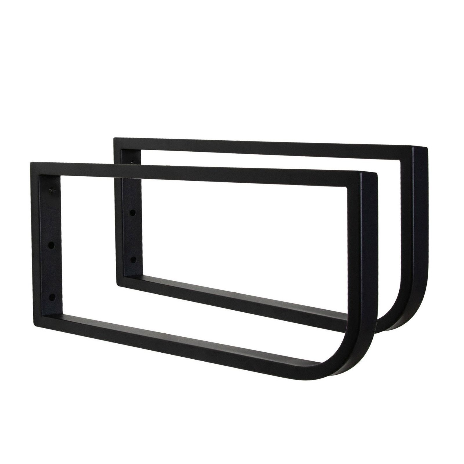 Plan de toilette suspendu pour vasque WILL - 60 cm + Equerres Métal Noir Mat