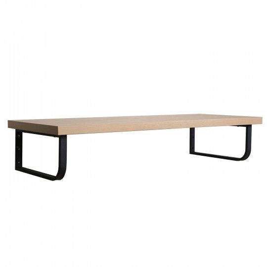 Plan de toilette suspendu pour vasque WILL - 120 cm + Equerres Métal Noir Mat - Décor Chêne / Effet