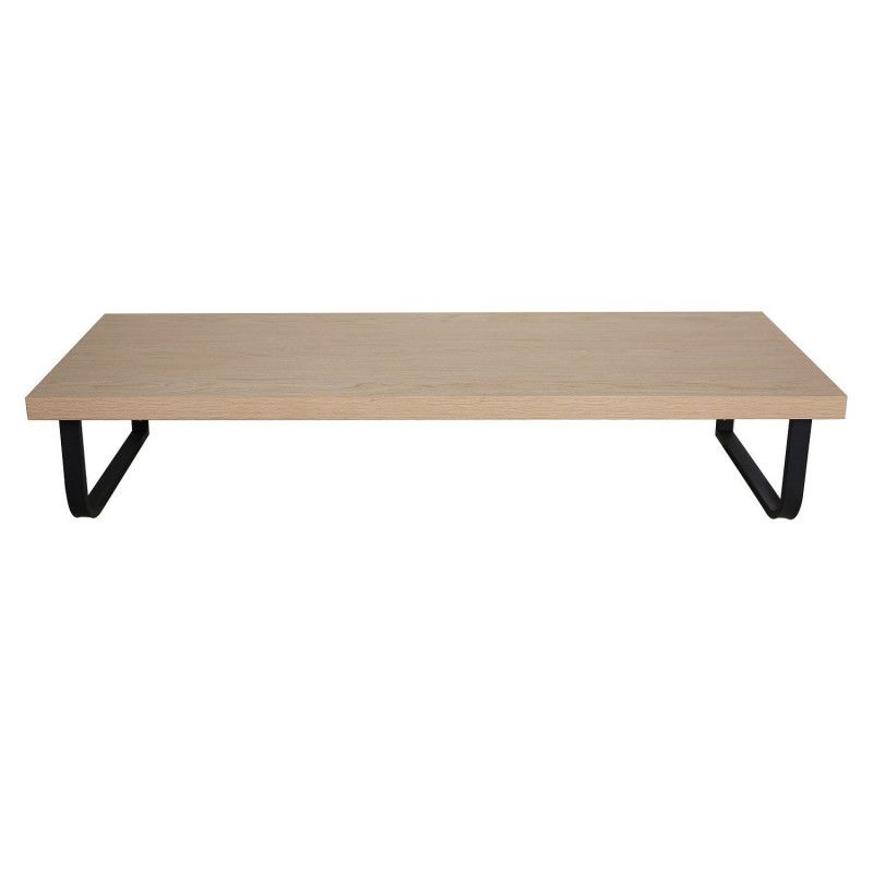 Plan de toilette suspendu pour vasque WILL - 120 cm + Equerres Métal Noir Mat - Décor Chêne / Effet