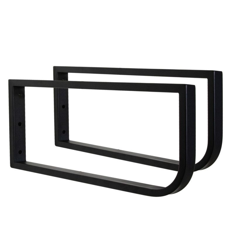 Plan de toilette suspendu pour vasque WILL - 120 cm + Equerres Métal Noir Mat - Décor Chêne / Effet