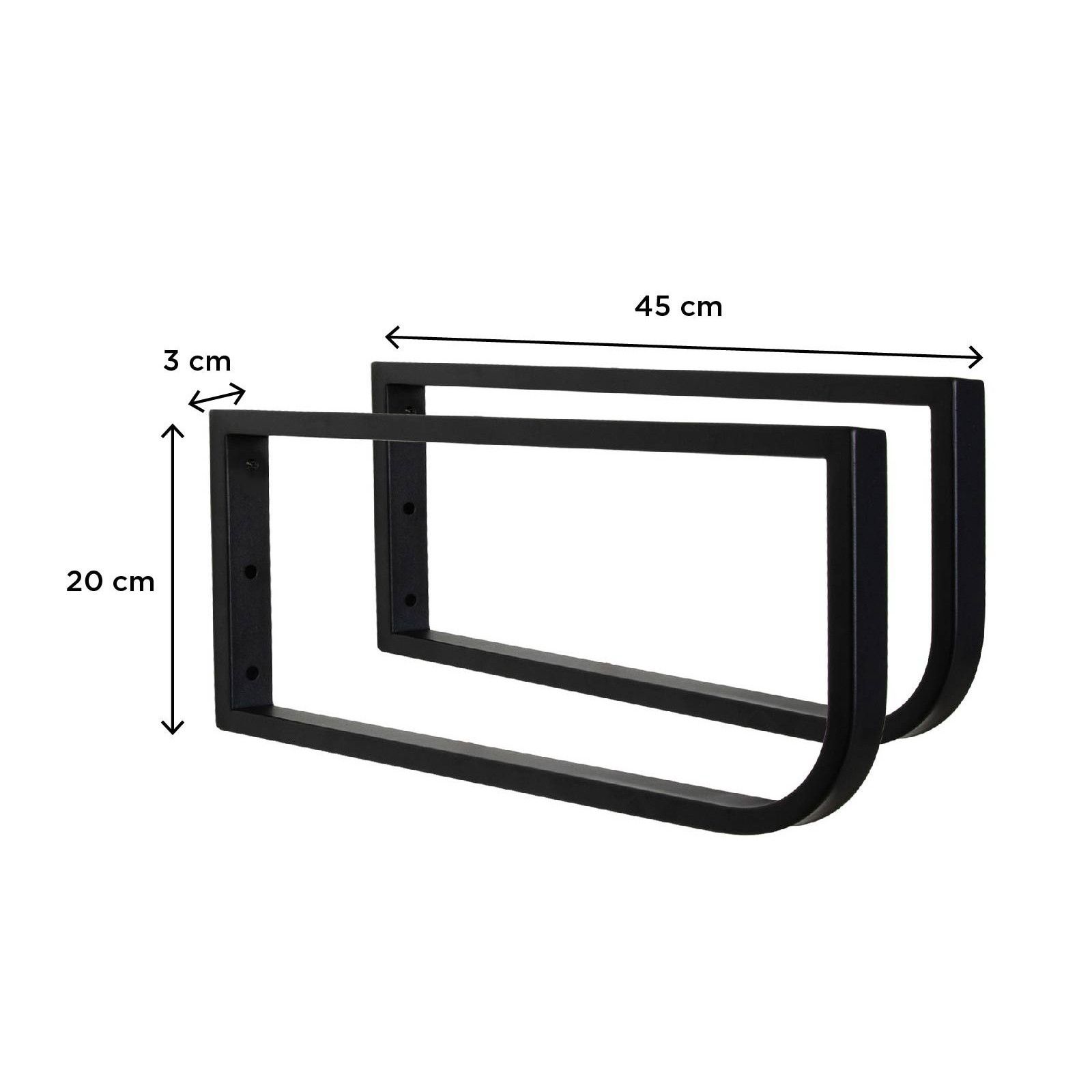 Plan de toilette suspendu pour vasque WILL - 120 cm + Equerres Métal Noir Mat - Décor Chêne / Effet 