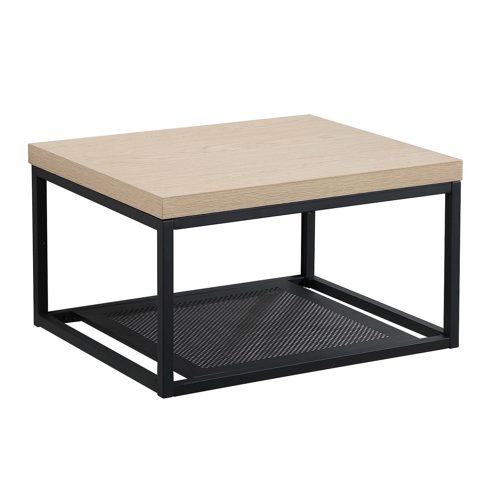 Plan de toilette suspendu pour vasque WILL - Ep. 12 cm L60 cm + Structure Métal Noir Mat - Décor Chêne / Effet Béton Plan de toilette suspendu pour vasque WILL - Ep. 12 cm L60 cm + Structure Métal Noir Mat - Décor Chêne / Effet Béton