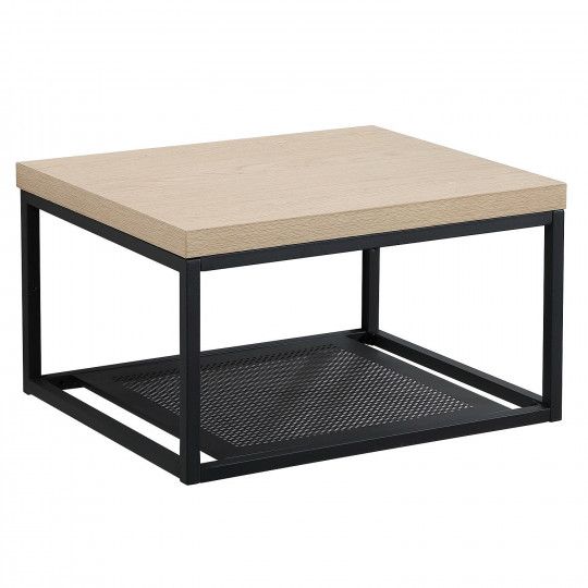 Plan de toilette suspendu pour vasque WILL - Ep. 12 cm L60 cm + Structure Métal Noir Mat - Décor Chê