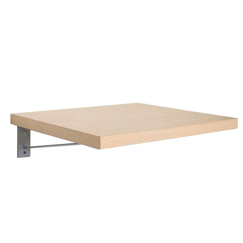 Plan de toilette suspendu pour vasque WILL - 60 cm + Equerres Invisibles - Décor Chêne / Effet Béton