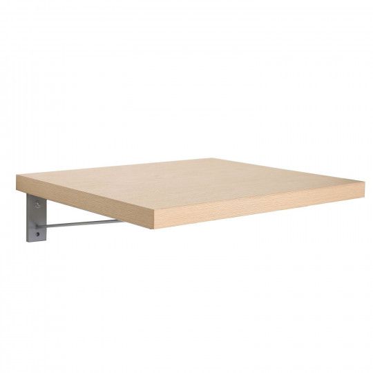 Plan de toilette suspendu pour vasque WILL - 60 cm + Equerres Invisibles - Décor Chêne / Effet Béton