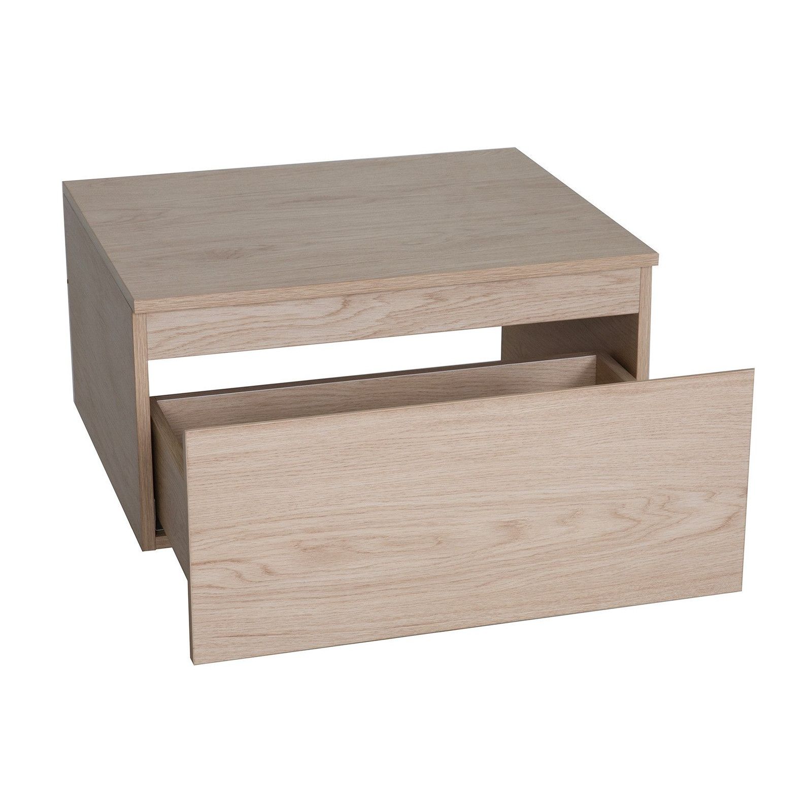 Meuble de Salle de Bain WILL - Plan suspendu 60 cm + Vasque + Miroir + Meuble tiroir + Equerres