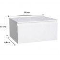 Meuble de Salle de Bain WILL - Plan suspendu 60 cm + Vasque + Miroir + Meuble tiroir + Equerres