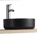 Meuble de Salle de bain 60 cm Bois et Métal + Vasque Noire UMA + Miroir - NINA