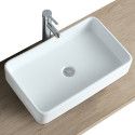 Vasque Salle de Bain à poser rectangulaire Blanc 60 cm - SADDY