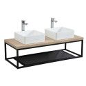 Structure métal - Support à suspendre Métal Noir Mat pour Plan de toilette Salle de Bain - 120 cm WI