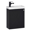 Meuble lave-mains noir carbone AVA avec robinet noir