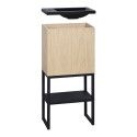 Meuble lave-mains Bois et Métal + Robinet Chromé + Miroir - NOVA