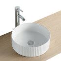Vasque Salle de Bain à poser ronde 45 cm Blanche - LINEA