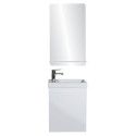 Lave-mains LISA + Miroir Mural L40 cm tablette Blanche Lave-mains LISA + Miroir Mural L40 cm tablette Blanche