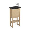 Meuble Lave-mains en Bois avec vasque Noire - ATOLL