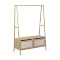 Portant vêtements en Bois et Cannage de Rotin 110 cm - ARKA
