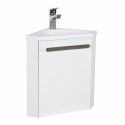 Meuble lave-mains d'angle blanc SKINO (1/6)