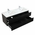 Meuble de Salle de Bain Double Vasque 120 cm Noir Carbone SORRENTO