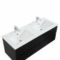 Meuble de Salle de Bain Double Vasque 120 cm Noir Carbone SORRENTO
