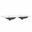 Ensemble meuble double vasque noir carbone 120cm + vasque + colonne