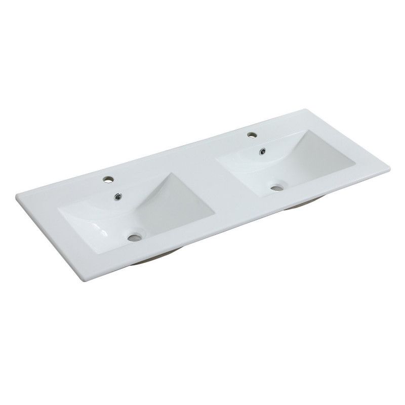 Ensemble meuble double vasque noir carbone 120cm + vasque + colonne