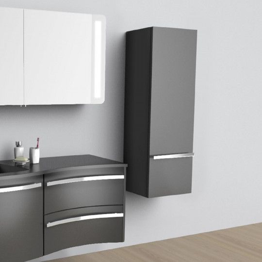 Colonne de salle de bain poivre satiné à suspendre 120 cm POLY
