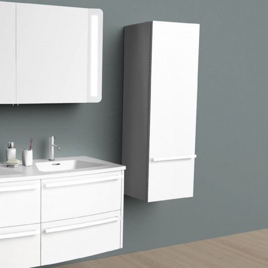 Colonne de salle de bain blanche à suspendre 120 cm POLY