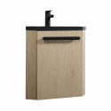 Lave-mains d'angle SKINO avec vasque résine avec robinet noir L 35 x H 53 x P 35 cm