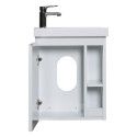 Lave-mains HAMPTON + Miroir Mural L40 cm tablette Blanche Lave-mains HAMPTON + Miroir Mural L40 cm tablette Blanche