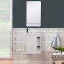 Lave-mains HAMPTON + Miroir Mural L40 cm tablette Blanche Lave-mains HAMPTON + Miroir Mural L40 cm tablette Blanche