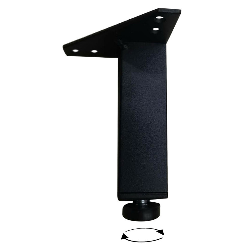 Pieds réglables WILL - Jeu de 2 pieds réglables pour Meuble de Salle de Bain- Noir mat