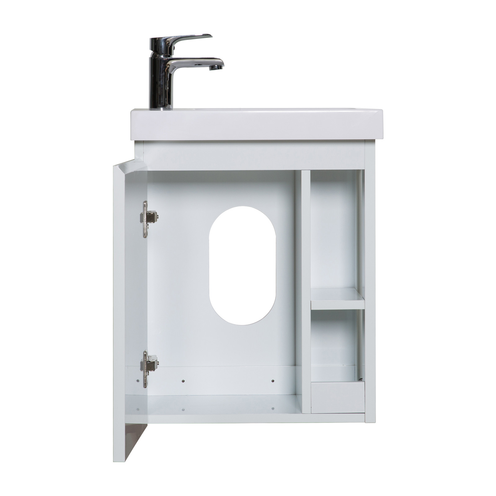 Meuble Lave-mains Blanc avec vasque Blanche HAMPTON + Miroir Meuble Lave-mains Blanc avec vasque Blanche HAMPTON + Miroir
