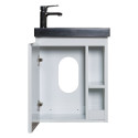 Meuble Lave-mains Blanc avec vasque Noire HAMPTON + Miroir Meuble Lave-mains Blanc avec vasque Noire HAMPTON + Miroir