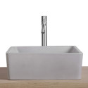 Vasque Salle de Bain à Poser Carrée en Béton Gris Clair L38 cm SOFIA