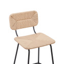 Tabourets de Bar Îlot Central Corde tressée et Métal - Coloris Naturel NEMA | Lot de 2 Tabourets de Bar Îlot Central Corde tressée et Métal - Coloris Naturel NEMA | Lot de 2