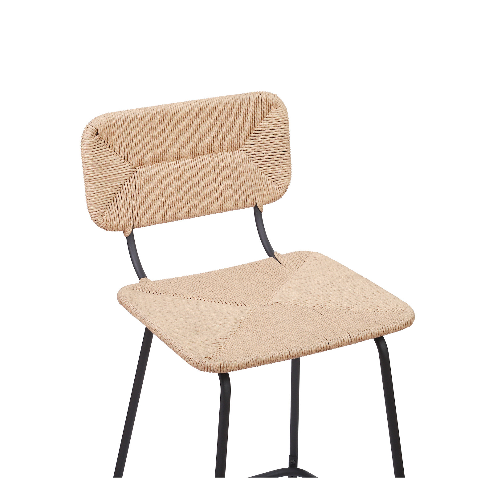 Tabourets de Bar Îlot Central Corde tressée et Métal - Coloris Naturel NEMA | Lot de 2 Tabourets de Bar Îlot Central Corde tressée et Métal - Coloris Naturel NEMA | Lot de 2