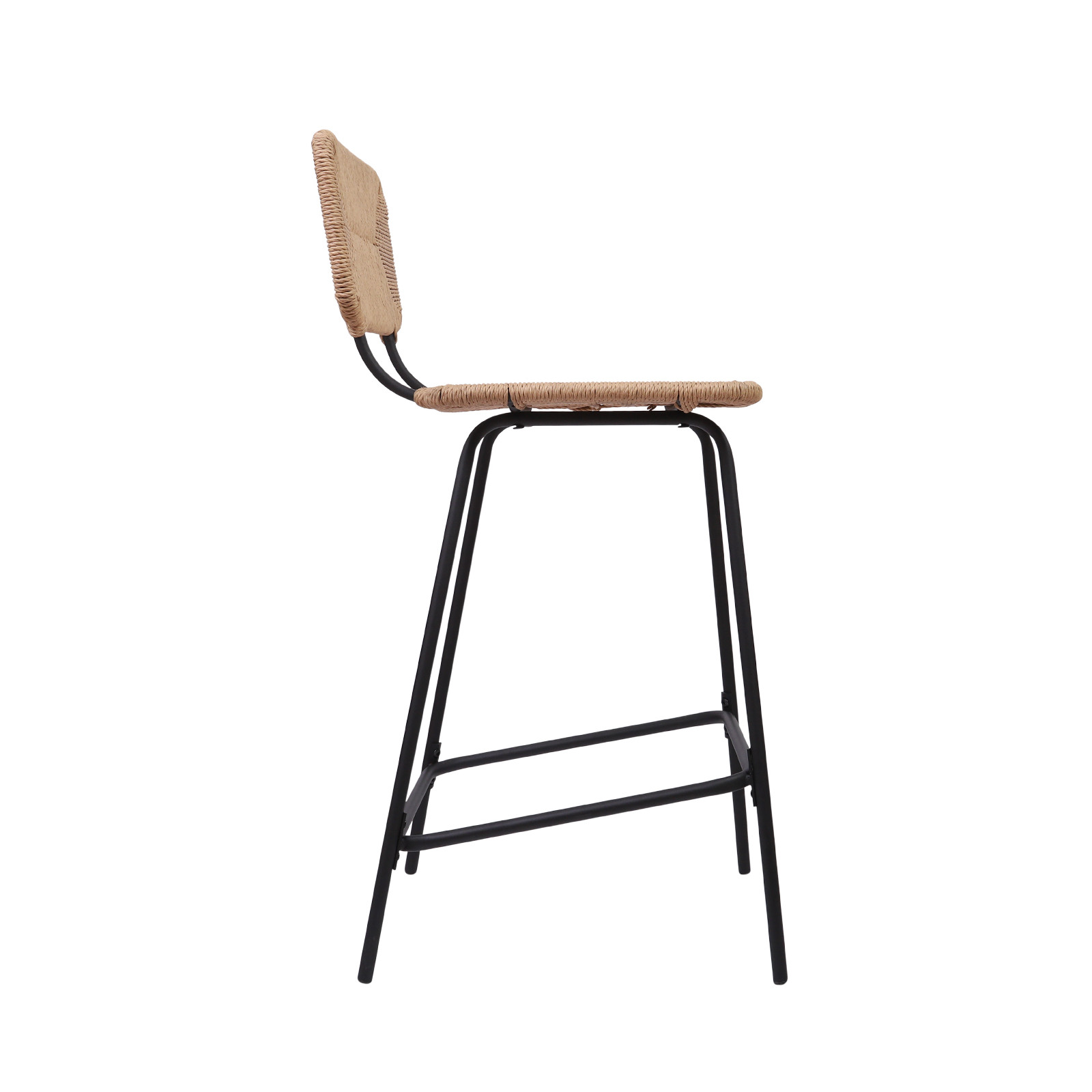 Tabourets de Bar Îlot Central Corde tressée et Métal - Coloris Naturel NEMA | Lot de 2 Tabourets de Bar Îlot Central Corde tressée et Métal - Coloris Naturel NEMA | Lot de 2