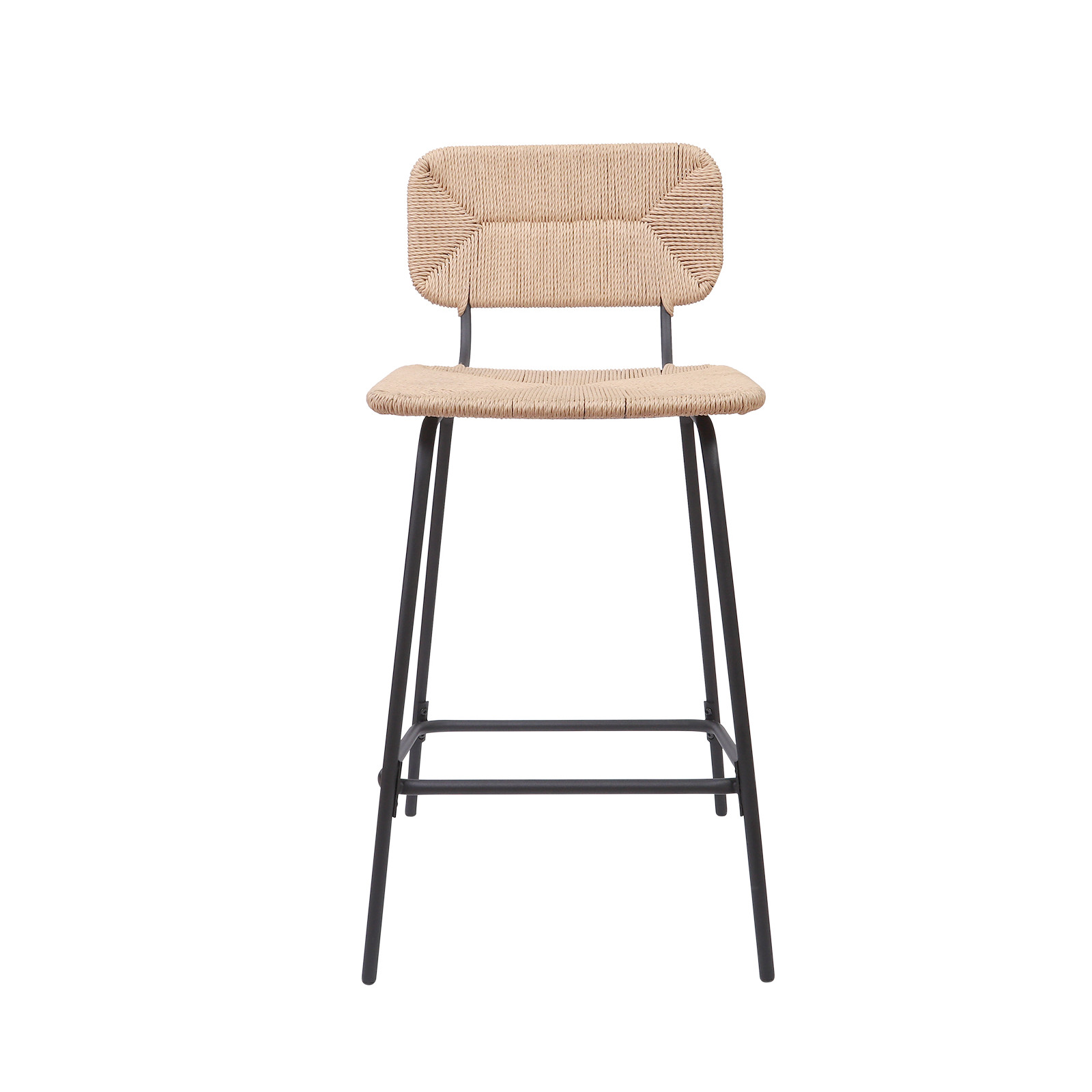Tabourets de Bar Îlot Central Corde tressée et Métal - Coloris Naturel NEMA | Lot de 2 Tabourets de Bar Îlot Central Corde tressée et Métal - Coloris Naturel NEMA | Lot de 2