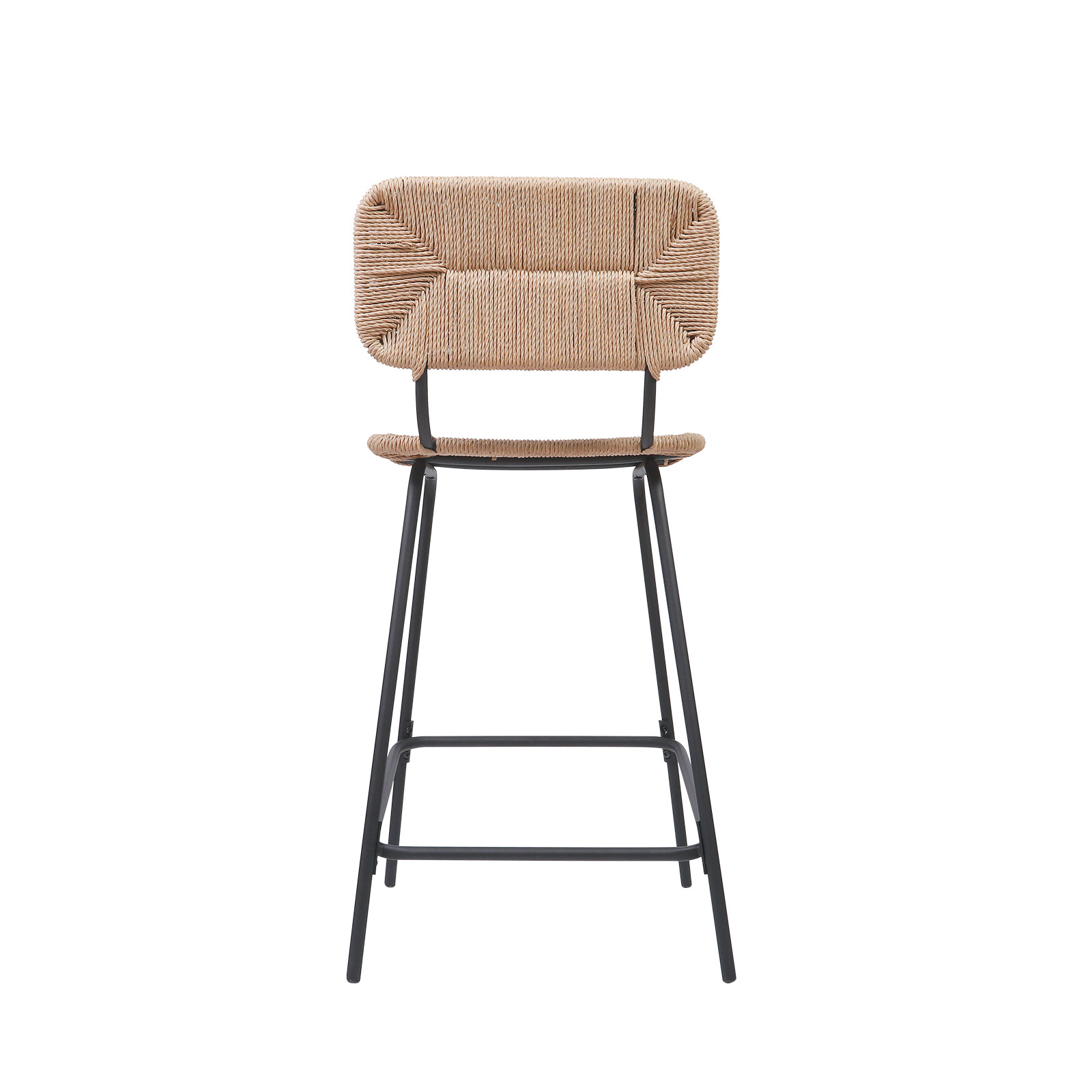 Tabourets de Bar Îlot Central Corde tressée et Métal - Coloris Naturel NEMA | Lot de 2 Tabourets de Bar Îlot Central Corde tressée et Métal - Coloris Naturel NEMA | Lot de 2