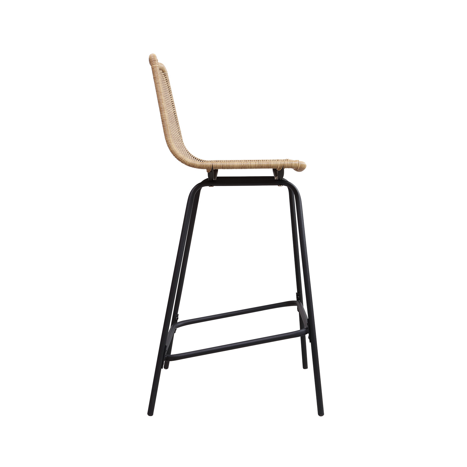 Tabourets de Bar Îlot Central Rotin et Métal - Coloris Naturel BALI | Lot de 2