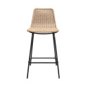 Tabourets de Bar Îlot Central Rotin et Métal - Coloris Naturel BALI | Lot de 2