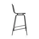 Tabourets de Bar Îlot Central Rotin et Métal - Coloris Noir BALI | Lot de 2
