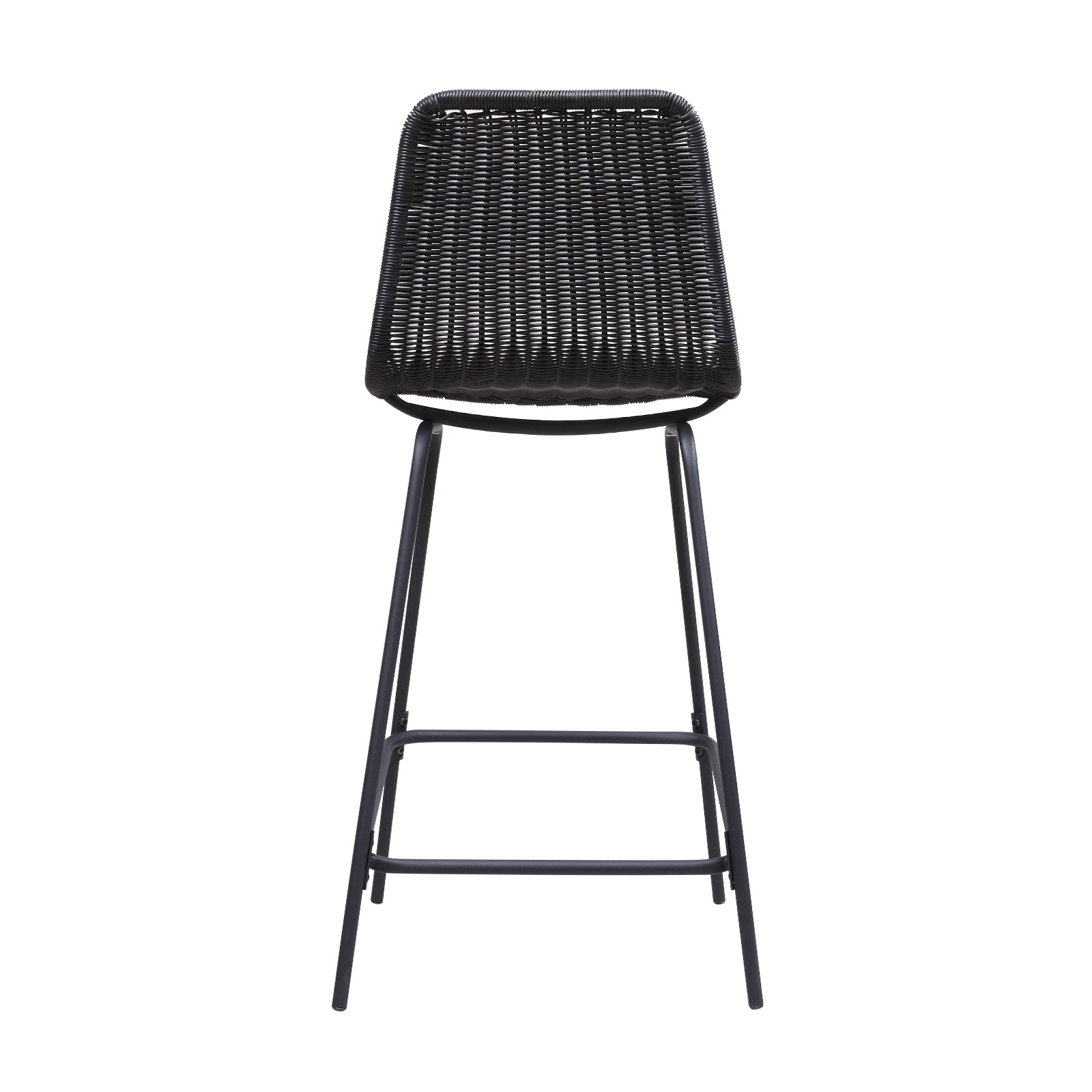Tabourets de Bar Îlot Central Rotin et Métal - Coloris Noir BALI | Lot de 2 Tabourets de Bar Îlot Central Rotin et Métal - Coloris Noir BALI | Lot de 2