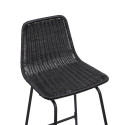 Tabourets de Bar Îlot Central Rotin et Métal - Coloris Noir KUTA | Lot de 2 Tabourets de Bar Îlot Central Rotin et Métal - Coloris Noir KUTA | Lot de 2
