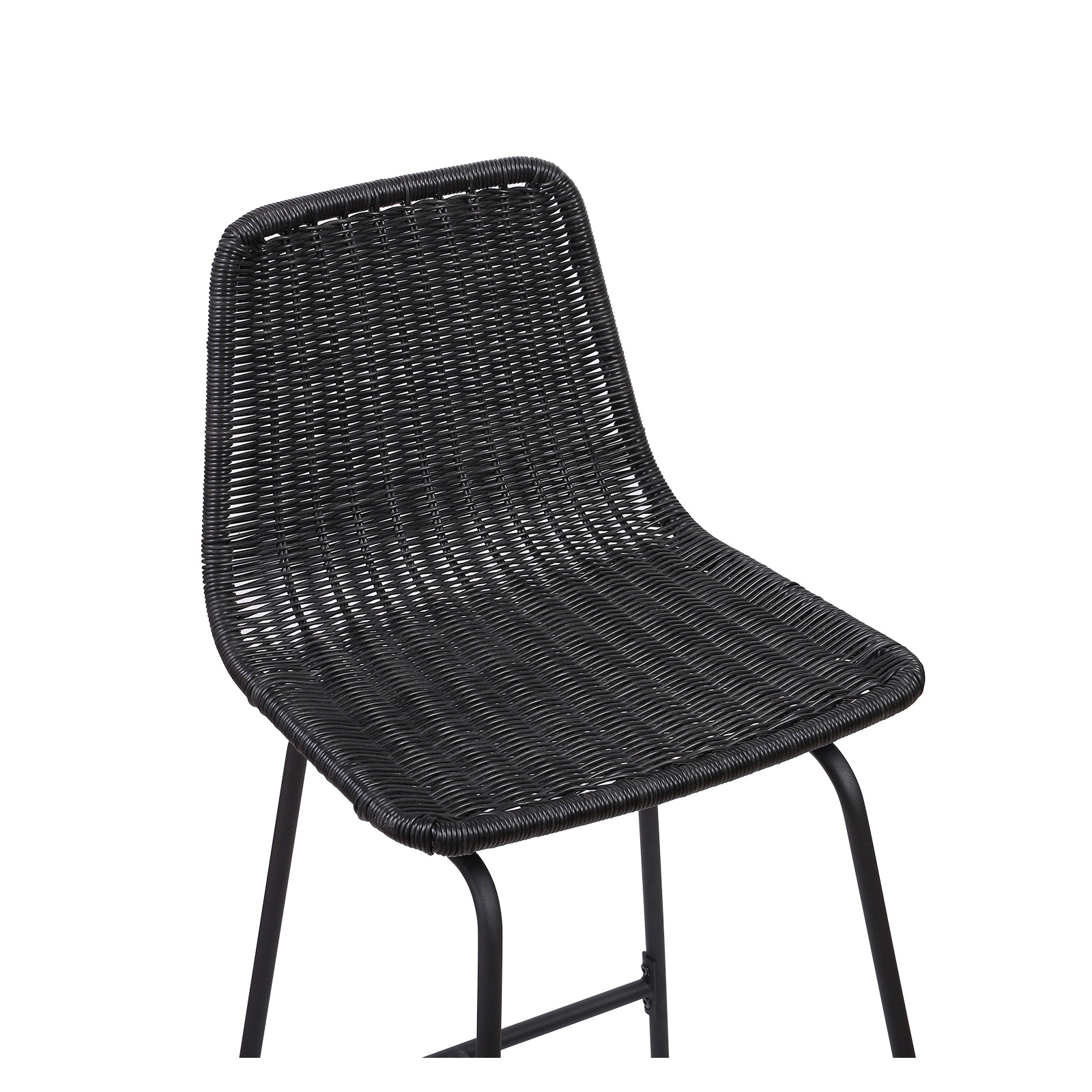 Tabourets de Bar Îlot Central Rotin et Métal - Coloris Noir KUTA | Lot de 2 Tabourets de Bar Îlot Central Rotin et Métal - Coloris Noir KUTA | Lot de 2