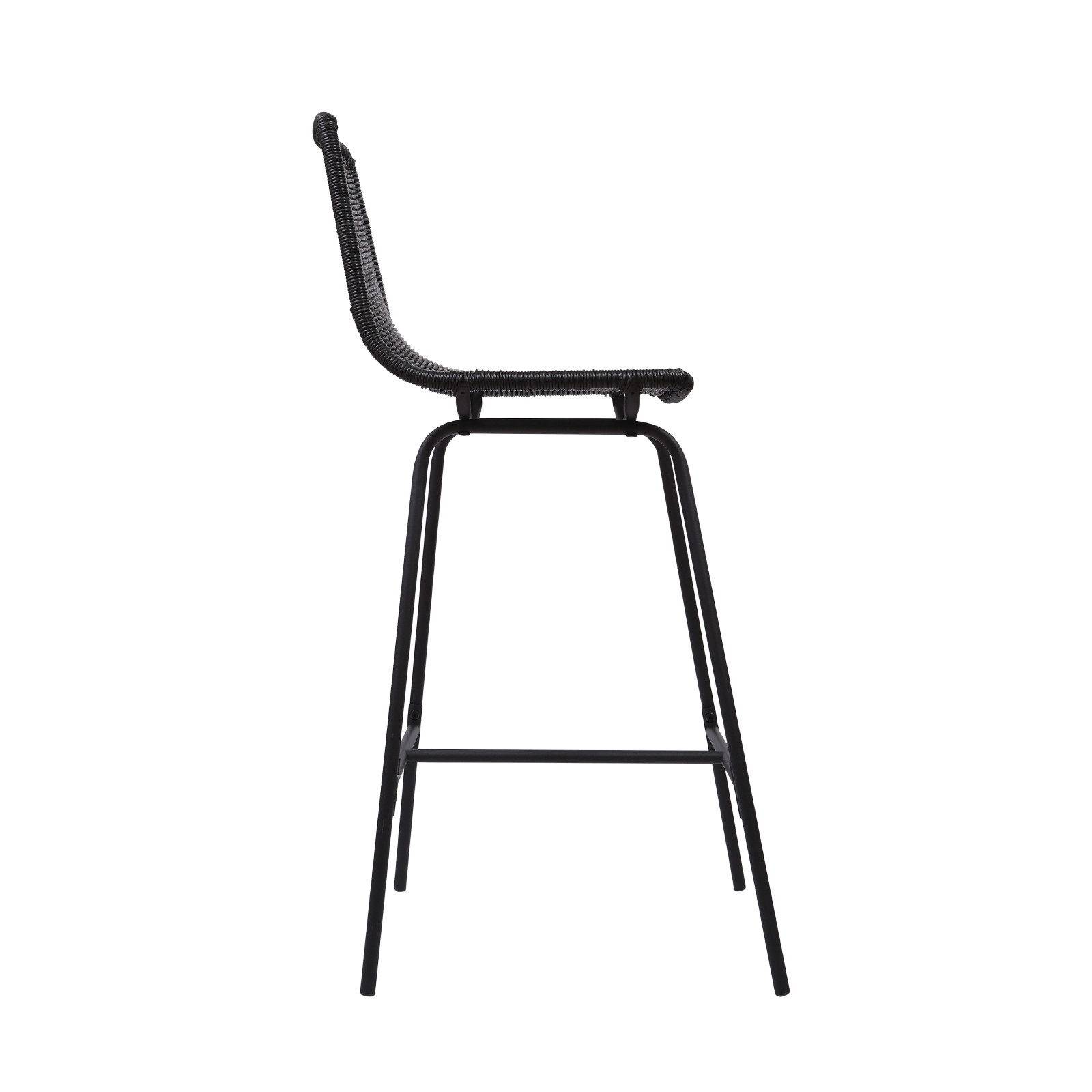 Tabourets de Bar Îlot Central Rotin et Métal - Coloris Noir KUTA | Lot de 2 Tabourets de Bar Îlot Central Rotin et Métal - Coloris Noir KUTA | Lot de 2
