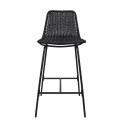 Tabourets de Bar Îlot Central Rotin et Métal - Coloris Noir KUTA | Lot de 2 Tabourets de Bar Îlot Central Rotin et Métal - Coloris Noir KUTA | Lot de 2