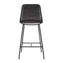 Tabourets de Bar Îlot Central Rotin et Métal - Coloris Noir KUTA | Lot de 2 Tabourets de Bar Îlot Central Rotin et Métal - Coloris Noir KUTA | Lot de 2