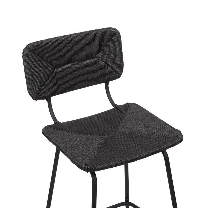 tabouret de bar en rotin noir