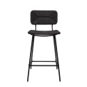 Tabourets de Bar Îlot Central Corde tressée et Métal - Coloris Noir carbone NEMA | Lot de 2 Tabourets de Bar Îlot Central Corde tressée et Métal - Coloris Noir carbone NEMA | Lot de 2